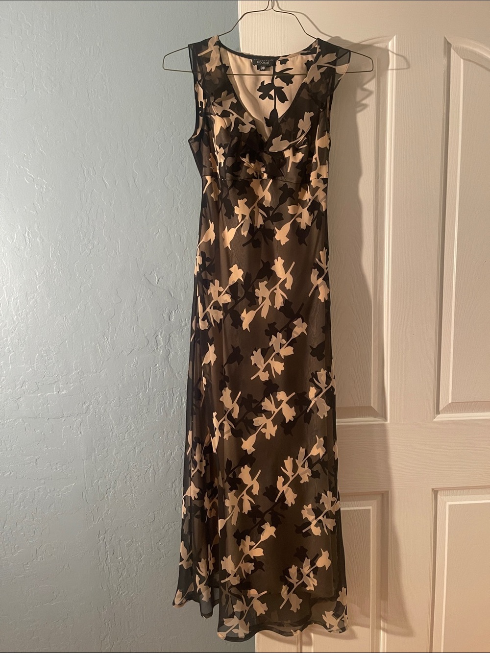 Kookai Black & Cream Floral Sleeveless Maxi Dress
